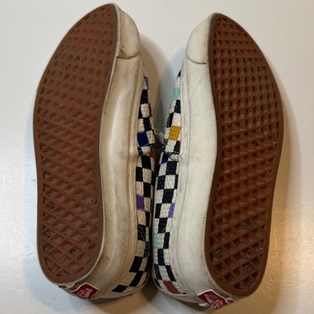 Vans Authentic NeedlePoint 44DX Sneakers Womens 8 Woven Checkerboard Low Top - Picture 4 of 7